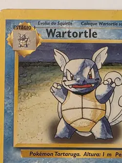 Pokemon Base Set Wartortle Evolution Error 42/102 in portuguese damaged - Image 2