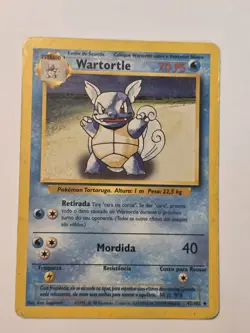 Pokemon Base Set Wartortle Evolution Error 42/102 in portuguese damaged - Image 3