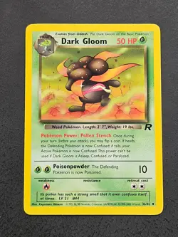 Dark Gloom 36/82 Uncommon Team Rocket Pokemon Unlimited Lightly Played - Image 1