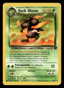 Dark Gloom 36/82 Unlimited Uncommon Team Rocket Pokemon Card - Image 2
