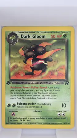 Dark Gloom 1st Edition Team Rocket Vintage Pokemon Card - 36/82 - M/NM - Image 1