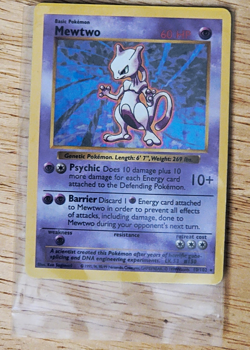 Pokemon TCG Base Set Mewtwo 10/102 Holo Rare Unlimited English 1999 60HP - Image 1