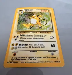 The Pokemon Company Pokemon TCG Raichu 014/102 Base Set Holo Rare Stage 1 80HP - Image 1