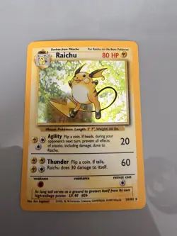 The Pokemon Company Pokemon TCG Raichu 014/102 Base Set Holo Rare Stage 1 80HP - Image 2