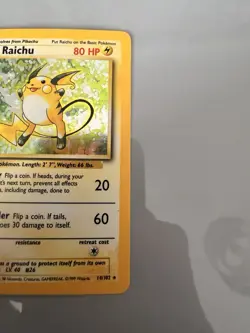 The Pokemon Company Pokemon TCG Raichu 014/102 Base Set Holo Rare Stage 1 80HP - Image 5