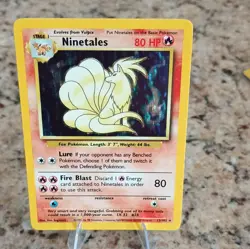 Pokemon TCG Base Set Ninetales 12/102 Holo Rare English 1999 80 HP Unlimited - Image 1