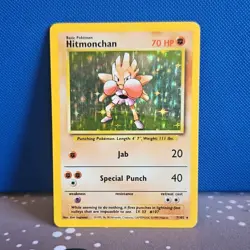 Pokemon TCG Hitmonchan 7/102 Base Set Holo Rare Holo 70 HP English 1999 - Image 1