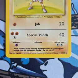 Pokemon TCG Hitmonchan 7/102 Base Set Holo Rare Holo 70 HP English 1999 - Image 5
