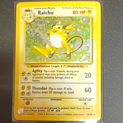 Wizards of the Coast Pokemon TCG Base Set Raichu 14/102 Holo Rare 80HP - Image 1