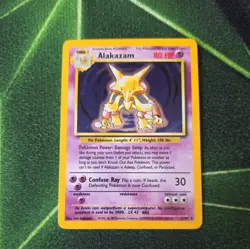 Pokemon TCG Alakazam Base Set 1/102 Holo RARE LP - Image 2