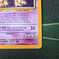 Pokemon TCG Alakazam Base Set 1/102 Holo RARE LP - Image 5