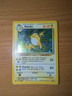 Pokemon TCG Raichu Base Set Holo Rare Card 14/102 English 1999 80 HP Ken Sugimor - Image 3