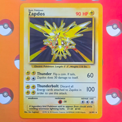 Wizards of the Coast Pokemon TCG Base Set Zapdos 16/102 Holo Rare 1999 EN - Image 1