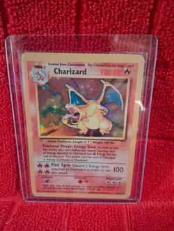 90's Pokemon Base Set Unlimited Charizard 4/102 Holo Rare - Image 1