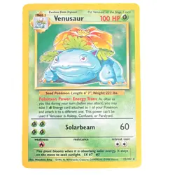 Pokemon TCG Venusaur Base Set Holo Unlimited Rare Card 15/102 1999 WOTC - Image 1