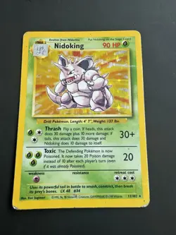 Pokemon TCG Nidoking Base Set Holo Unlimited Rare Card 11/102 HP - Image 1