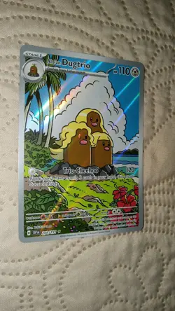 Pokemon TCG Alolan Dugtrio Holo Illustration Rare Card 208/191 Surging Sparks - Image 1