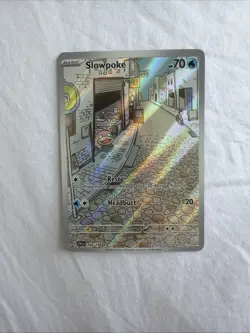 Pokemon TCG Slowpoke Illustration Rare Holo Card Scarlet Violet Base 204/198 - Image 1