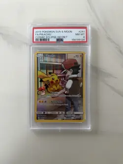 Pokemon 2019 SM Cosmic Eclipse Pikachu Secret Rare FA Holo 241/236 EN PSA 8 - Image 1