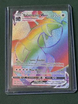 Pokemon TCG Salamence VMAX Rainbow Holo Secret Rare Card 194/189 Darkness Ablaze - Image 1