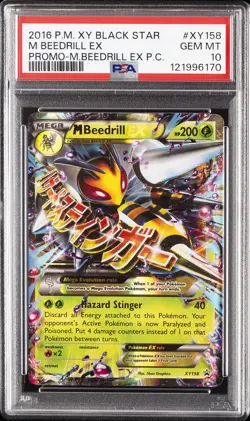 2016 POKEMON XY BLACK STAR PROMO #XY158 M BEEDRILL EX PSA 10 - Image 1