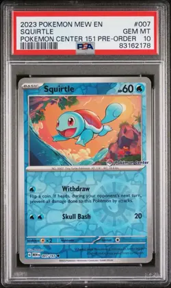Squirtle Pokemon Center Stamped 007/165 SVP Exclusive 151 Promo - PSA 10 - Image 1
