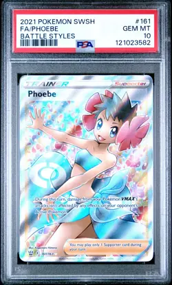 Phoebe (Full Art) SWSH05: Battle Styles #161 (2021) Ultra Rare PSA 10 Pokemon - Image 1
