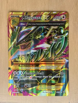 Pokemon TCG JUMBO/Oversized Mega M Rayquaza EX Full Art 98/98 XY Ancient Origins - Image 1