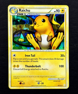2010 Pokemon RAICHU HeartGold & SoulSilver CRACKED ICE HOLO Base Set Card 10/123 - Image 1