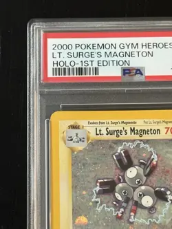2000 POKEMON GYM HEROES HOLO-1ST EDITION #8 LT. SURGE'S MAGNETON PSA 9 SWIRL!!!! - Image 2