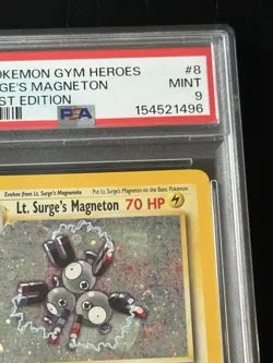 2000 POKEMON GYM HEROES HOLO-1ST EDITION #8 LT. SURGE'S MAGNETON PSA 9 SWIRL!!!! - Image 3
