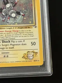 2000 POKEMON GYM HEROES HOLO-1ST EDITION #8 LT. SURGE'S MAGNETON PSA 9 SWIRL!!!! - Image 4
