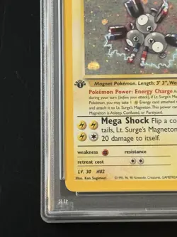 2000 POKEMON GYM HEROES HOLO-1ST EDITION #8 LT. SURGE'S MAGNETON PSA 9 SWIRL!!!! - Image 5
