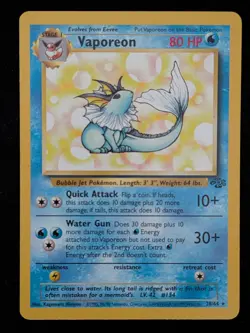 Vaporeon 28/64 Jungle Unlimited Non Holo Rare WOTC Pokemon Card - Image 1
