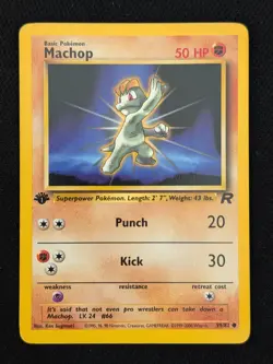 1st Edition Machop 59/82 Team Rocket Pokemon Card WOTC TCG 2000 Non Holo - Image 1