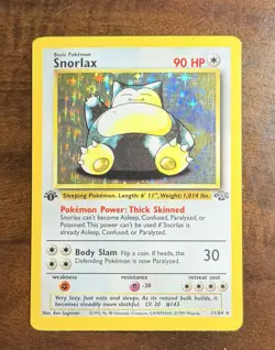 1ST EDITION 1999 Pokemon Jungle Snorlax 11/64 Holo Foil Rare WOTC - Image 1