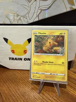 Pikachu SWSH153 - Holiday Calender Promo - Snowflake Stamp Pokemon Card TCG NM - Image 1