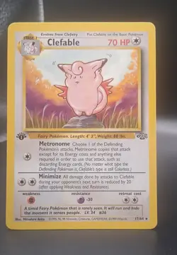 Pokemon 1st Edition Clefable 17/64 Jungle Rare 1999 WOTC Near Mint NM - Image 1