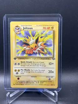 Jolteon 20/64 Jungle Set Non-Holo Rare Card 1st Edition Pokemon NM - Image 1