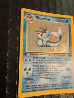 Vaporeon (1st Edition) 12/64 Holo Pokemon Jungle 1999 Wotc Vintage HP Card - Image 2