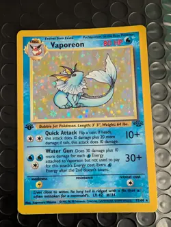 Vaporeon (1st Edition) 12/64 Holo Pokemon Jungle 1999 Wotc Vintage HP Card - Image 3
