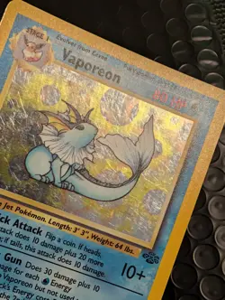 Vaporeon (1st Edition) 12/64 Holo Pokemon Jungle 1999 Wotc Vintage HP Card - Image 4