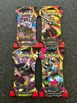 Pokemon Pitch Black Sleeved Booster Pack - Art Bundle Set of 4 - Image 1