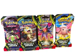 Pokemon TCG Perfect Order Art Set of 4 Sleeved Booster Packs ART SET BRAND NEW! - Image 1