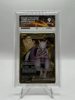 Pokemon TCG Team Rocket's Mewtwo EX Card 240/182 Gold Hyper Rare Ace 9 - Image 1