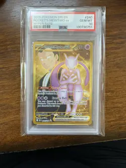 Pokemon 2025 Team Rocket's Mewtwo ex 240 Gold Hyper Rare Destined Rivals PSA 10 - Image 1