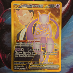 Pokemon TCG Team Rocket's Mewtwo ex 240/182 Destined Rivals Hyper Rare Holo - Image 1