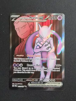 Pokemon TCG Team Rocket's Mewtwo EX 213/182 Destined Rivals NM - Image 1