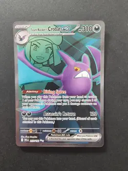 Pokemon TCG Destined Rivals DRI Team Rocket's Crobat Ex 217/182 IR NM - Image 1