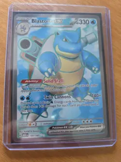 Pokemon TCG S&V 151 Ultra Rare Holo Card Blastoise EX 184/165 - Image 1